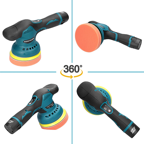 Полировальная машинка Waxing Polisher YK49 аккумуляторная с насадками 1250W (3_03720)
