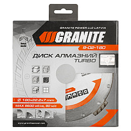 Диск алмазний Granite TURBO 180х2,6 мм (9-02-180)