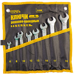 Ключі рожково-накидні MASTERTOOL набір 8 шт (72-0108)