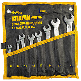Ключи рожково-накидные MASTERTOOL набор 8 шт (72-0108)