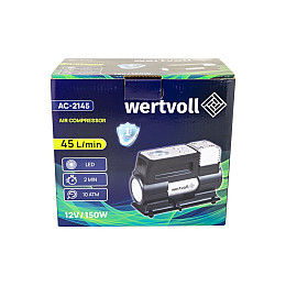 Компрессор автомобильный и сумка WERTVOLL 12 V 150 PSI 12 A 150 Вт 45 л/мин (AC-2145)