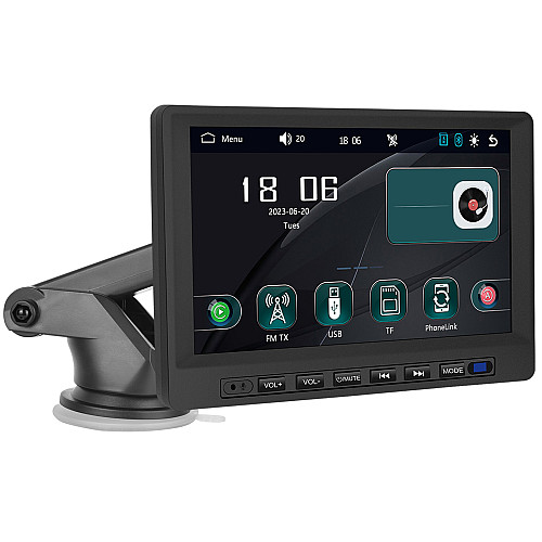Сенсорный умный автомобильный монитор для камер заднего вида Podofo A3458 7" CarPlay / Android Auto Bluetooth FM