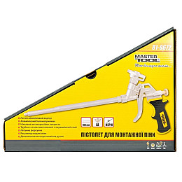 Пистолет для монтажной пены металлический баллоноприемник MASTERTOOL 180 мм (81-8672)