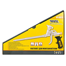 Пистолет для монтажной пены металлический баллоноприемник MASTERTOOL 165 мм (81-8671)