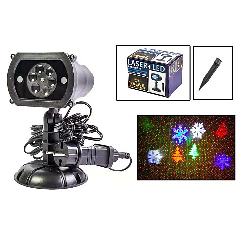 Новогодний уличный лазерный проектор X-Laser XX-MIX-1012 11 4 Вт Черный