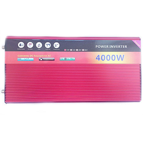 Автомобильный инвертор Power Inverter 001 c 12V на 220V 4000W модифицированная синусоида Red (11039-hbr)