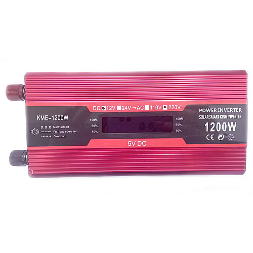 Інвертор напруги Solar Smart King Power Inverter 012 з 12V на 220V 1200W модифікована синусоїда Red (11033-hbr)