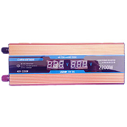 Інвертор напруги Carmaer Power Inverter 027 з 12V на 220V 2200W модифікована синусоїда Gold (11069-hbr)