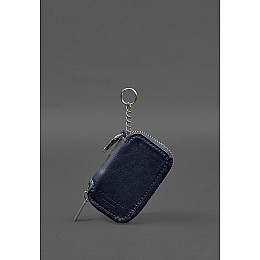 Кожаный чехол для автомобильного ключа синий краст BlankNote