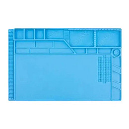 Коврик для пайки силіконовий термостійкий 55x35 см S-180 Blue MHZ