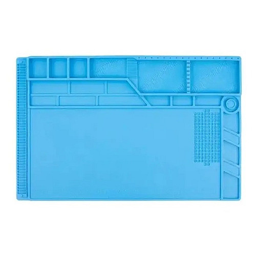 Коврик для пайки силіконовий термостійкий 55x35 см S-180 Blue MHZ