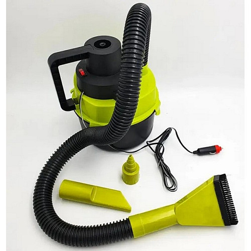Пылесос автомобильный для сухой и влажной уборки Dry Vacuum 8917 Black/Green CNV