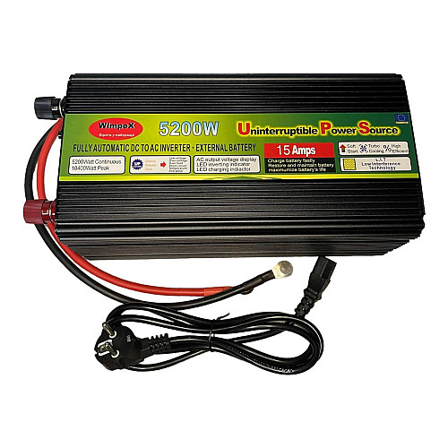 Перетворювач автомобільний інвертор WimpeX 5200W 12V 220V DC-AC USB (1756375595)