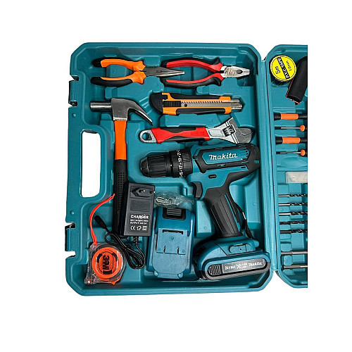 Набір 2 в 1 дриль + шуруповерт Makita DF550DWE 24V 5A/h Li-Ion з додатковими інструментами (1908784940)