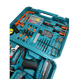 Дрель+шуруповерт акумуляторний Makita DF550DWE 24V 5A/h Li-Ion + великий набір інструментів 40 шт (1908785289)