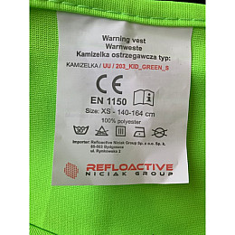 Функціональний світловідбиваючий жилет Refloactive S 140-164 см Салатовий (FT23075809237223)