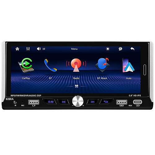 Автомагнітола RIAS 6280A 1din 6.9" 2/32GB GPS+WiFI+USB+Bluetooth Android 13 4х60W (3_04521)