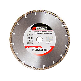 Диск алмазний GRANITE SEGMENTED TURBO 230х2,8 мм 22-24% 6600 об/хв (9-01-230)