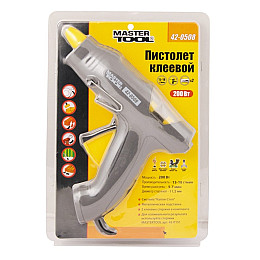 Пистолет клеевой MASTERTOOL Капля-Стоп Ø11.2 мм 200 Вт 15-18 г/мин Gray and Yellow (42-0508)