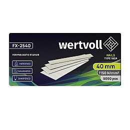 Гвинт загартований для пневмостеплера WERTVOLL 18GA 40 мм/1.0х1.25 мм 5000 шт Сірий (FX-2540)