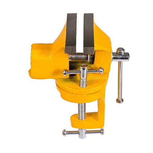 Тиски слесарні поворотні MASTERTOOL 70 мм Yellow (07-0203)