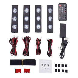 Светодиодная подсветка салона автомобиля RIAS NJ-00126 LED RGB 4 панели Black