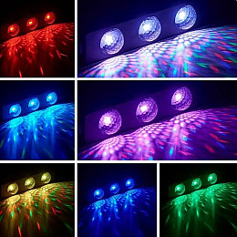 Светодиодная подсветка салона автомобиля RIAS NJ-00126 LED RGB 4 панели Black