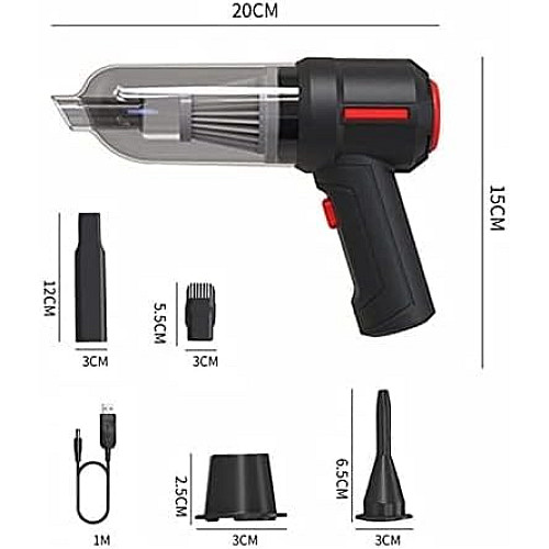 Автомобильный портативный аккумуляторный мощный пылесос DK-03 HL-103B Black (16314-hbr)