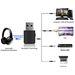 Ресивер автомобильный сетевой адаптер Pix-Link Bluetooth AUX BT-600 Black (16151-hbr)