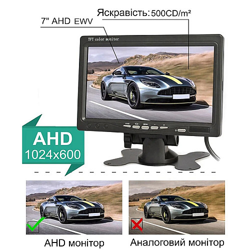AHD монитор автомобильный 7 Podofo AHD-726 (101021)
