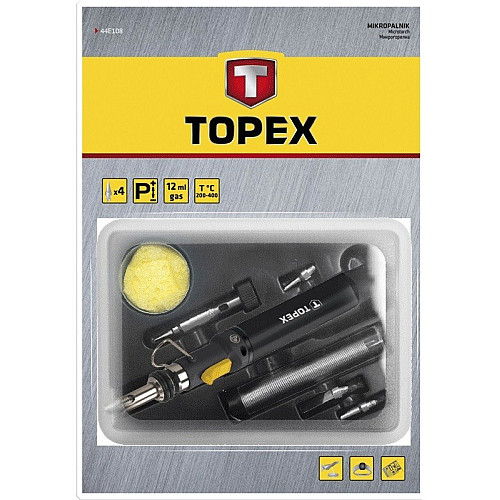 Микрогорелка горелка газовая Topex 44E108 12 мл 4 насадки