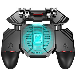 Бездротовий геймпад тригер для смартфонів Union PUBG Mobile AK77 з вентилятором та акумулятором на 4000 mAh Чорний (039)