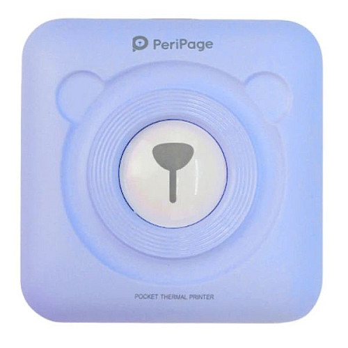 Портативный bluetooth термопринтер для смартфона PeriPage A6, Голубой (100335)