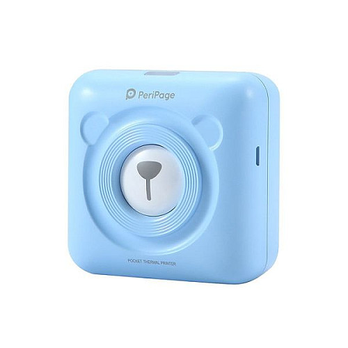 Портативный bluetooth термопринтер для смартфона PeriPage A6, Голубой (100335)