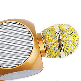 Бездротовий портативний мікрофон Micgeek WS-1816 для караоке з підсвіткою Bluetooth Gold (3269-9590)
