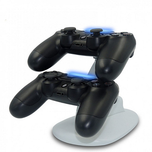 Зарядний пристрій Iplay для ps4 sony Dualshock 4 на 2 геймпади White (45338754)