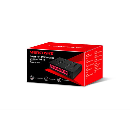 Комутатор Mercusys MS105G (5хGE, настільний)
