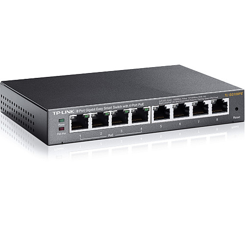 Коммутатор TP-Link TL-SG108PE (4xGE, 4xGE PoE, easysmart, fan-less, max PoE 55W)