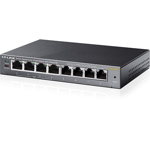 Коммутатор TP-Link TL-SG108PE (4xGE, 4xGE PoE, easysmart, fan-less, max PoE 55W)