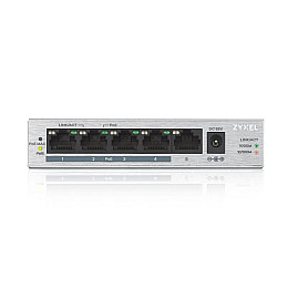 Коммутатор Zyxel GS1005HP (GS1005HP-EU0101F) (1xGE, 4xGE PoE+, max PoE 60W)