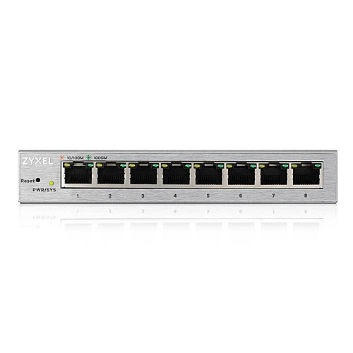 Коммутатор ZYXEL GS1200-8 (GS1200-8-EU0101F) (8xGE, металл, настольный, бесшумный, WebSmart)