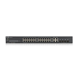 Коммутатор ZYXEL GS1920-24HPv2 (GS192024HPV2-EU0101F) (24xGE PoE, 4xGE/SFP, Smart, NebulaFlex, Max PoE 375W)