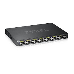 Комутатор ZYXEL GS1920-48HPv2 (4xGE, 4xGE/SFP, 2хSFP, 48хGE PoE, Max PoE 375W, Smart, NebulaFlex)