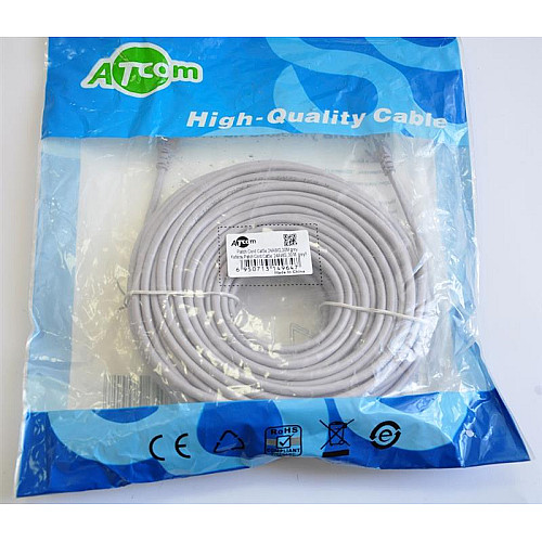 Патч-корд литой UTP Atcom RJ45 Cat.5e 30м серый 4964