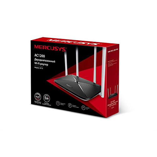 Бездротовий маршрутизатор Mercusys AC12 (AC1200, 1хFE Wan, 4хFE LAN, 4 антени)