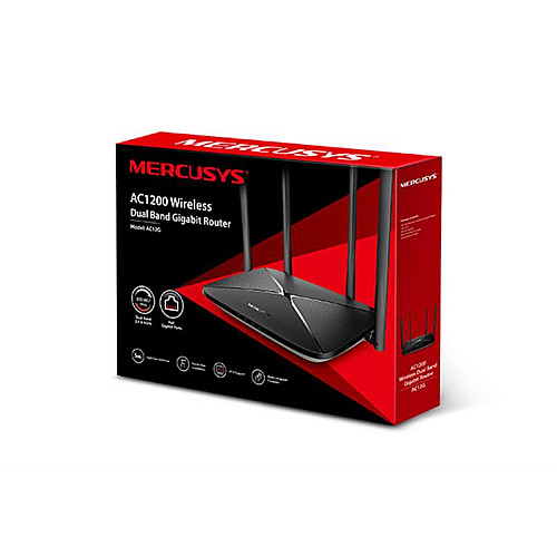 Бездротовий маршрутизатор Mercusys AC12G (AC1200, 1хWan, 3хLAN, 4 антени)