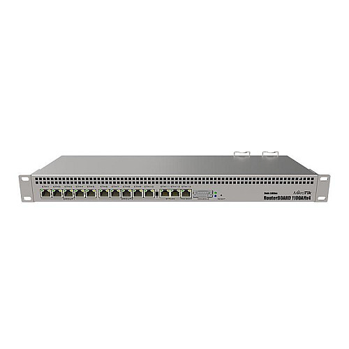 Маршрутизатор MikroTik RB1100AHx4 Dude Edition (4x1,4GHz/1Gb, ARM 32Bit, 13xGE, PoE In, 60Gb SSD)