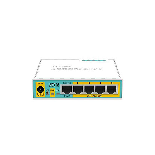 Маршрутизатор MikroTik RouterBOARD RB750UPr2 hEX PoE lite (650MHz/64Mb, 1xUSB, 5х100Мбит, PoE in, PoE out) (RB750UPr2)