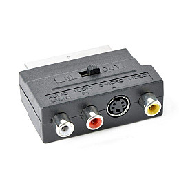 Адаптер Cablexpert SCART S-Video 3xRCA M/F чорний (CCV-4415) пакет