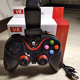 Ігровий маніпулятор Gen Game бездротовий джойстик геймпад для смартфона Bluetooth 15см Чорний (V8)